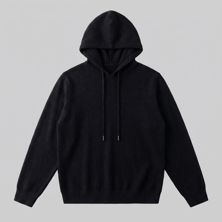 Men's Wool Knit Drawstring Hoodie