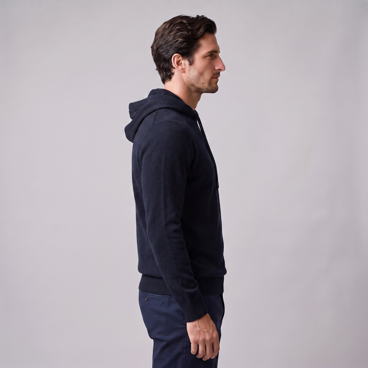 Men's Wool Knit Drawstring Hoodie