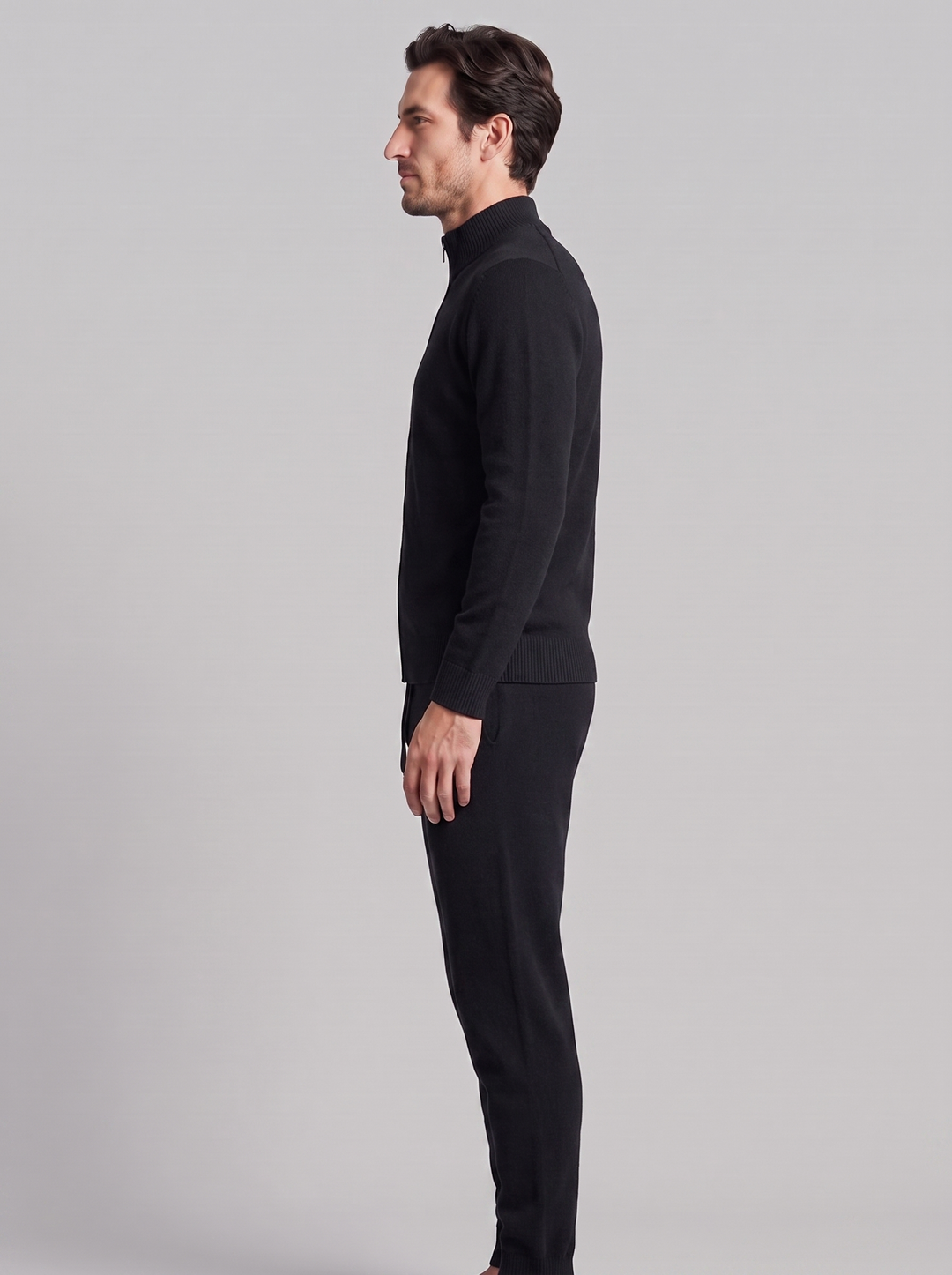 Men's Wool Knit Zip Cardigan and Trouser Co-ord Set