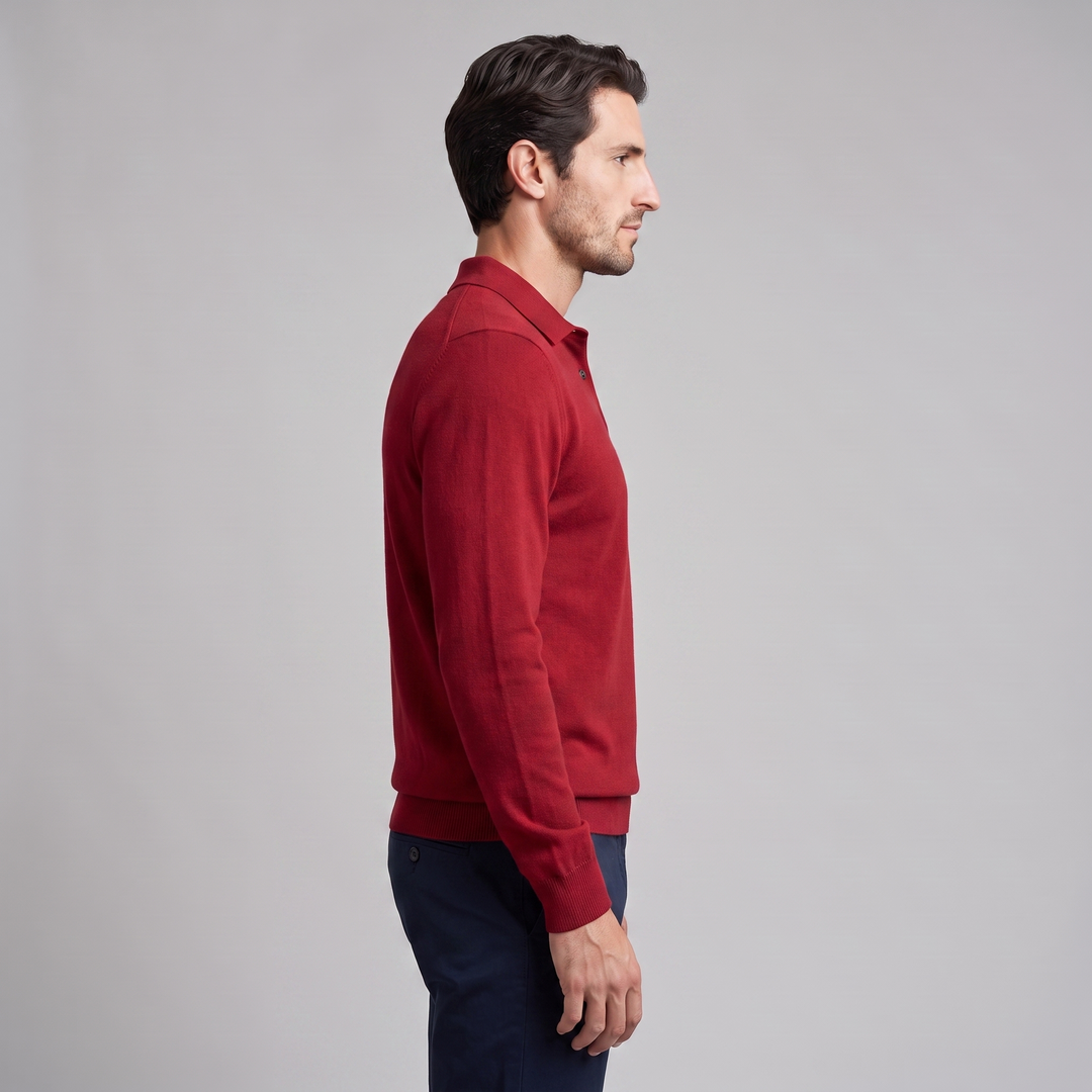 Men's Wool Polo Sweater