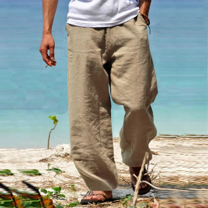 Men’s Casual Wide Leg Pants Relaxed Fit Drawstring Waist Everyday Trousers