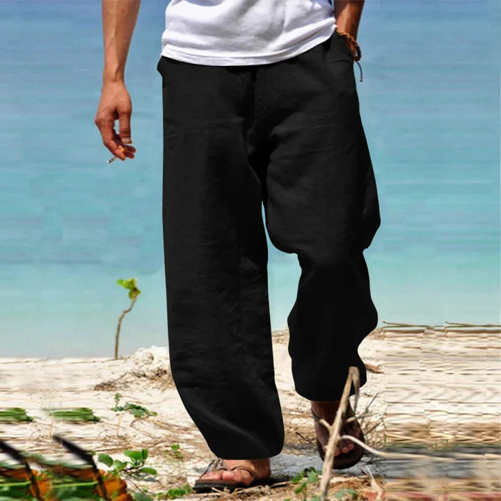 Men’s Casual Wide Leg Pants Relaxed Fit Drawstring Waist Everyday Trousers