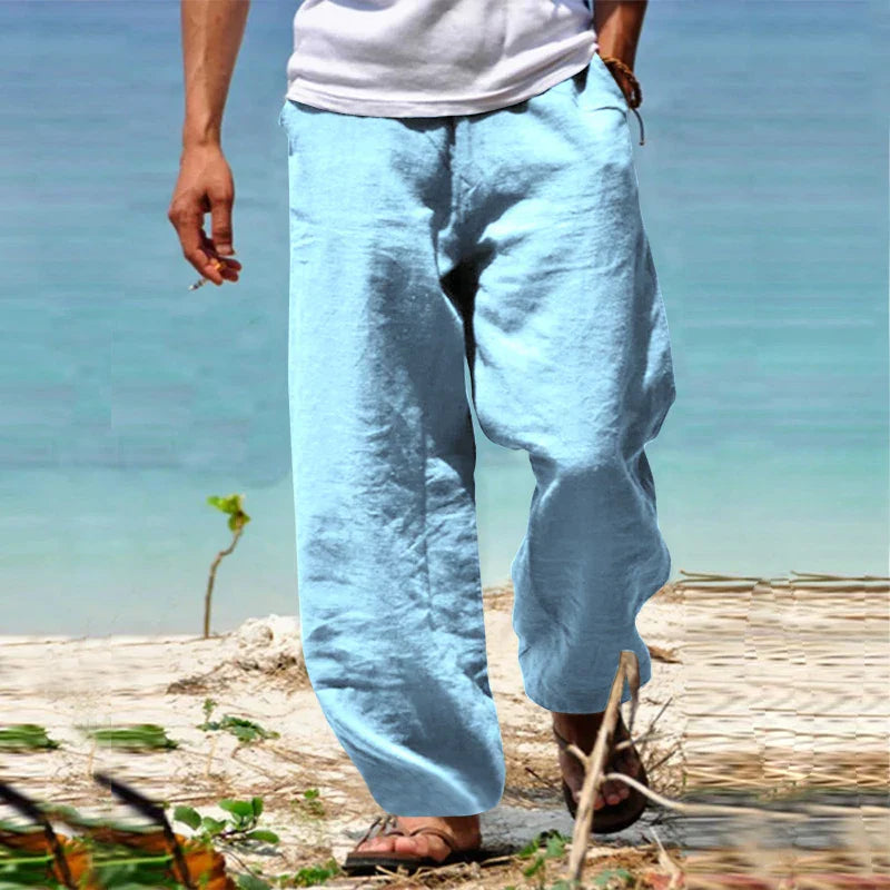Men’s Casual Wide Leg Pants Relaxed Fit Drawstring Waist Everyday Trousers