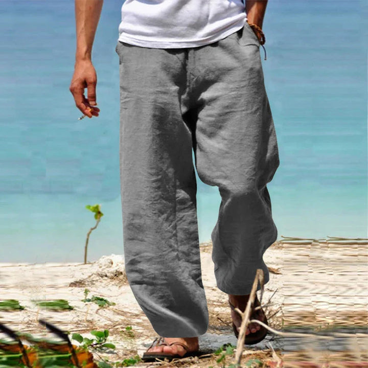 Men’s Casual Wide Leg Pants Relaxed Fit Drawstring Waist Everyday Trousers