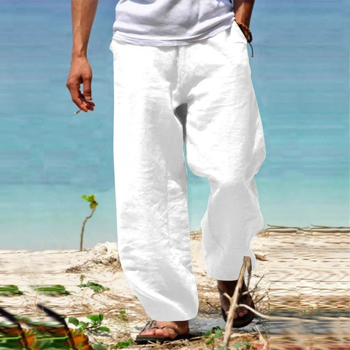 Men’s Casual Wide Leg Pants Relaxed Fit Drawstring Waist Everyday Trousers