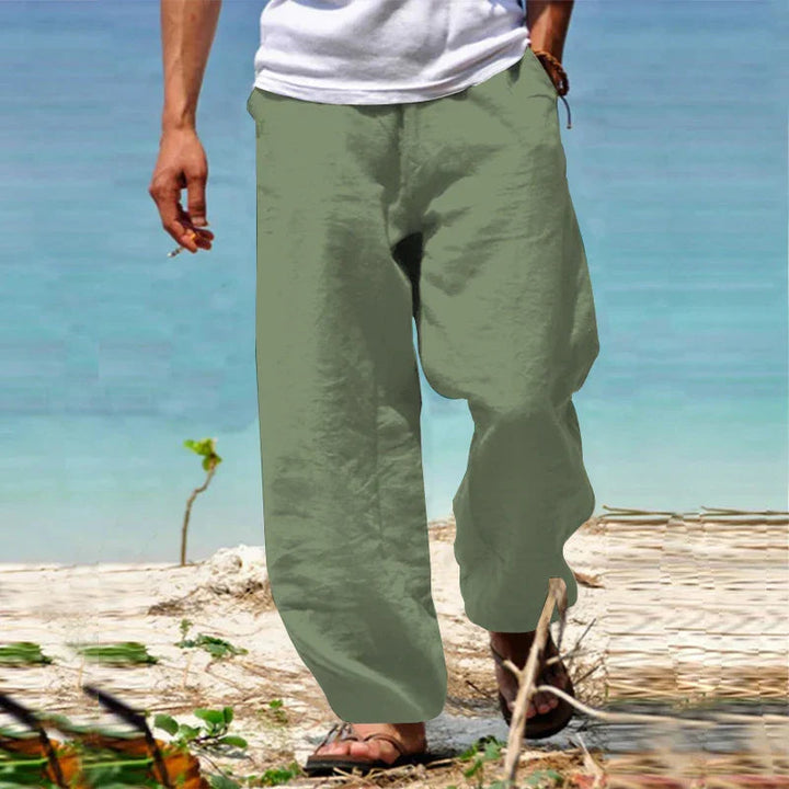 Men’s Casual Wide Leg Pants Relaxed Fit Drawstring Waist Everyday Trousers