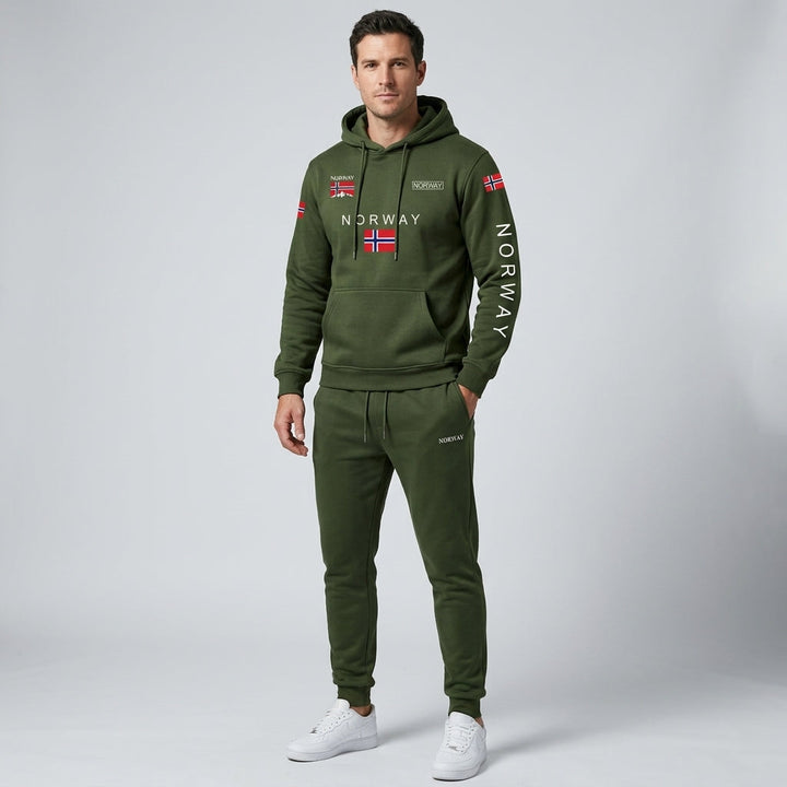 Men’s Hoodie Norway Tracksuit Set Casual Sweatshirt Jogger Pants Outfit