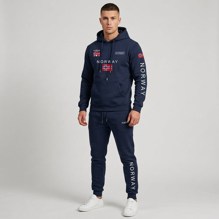 Men’s Hoodie Norway Tracksuit Set Casual Sweatshirt Jogger Pants Outfit