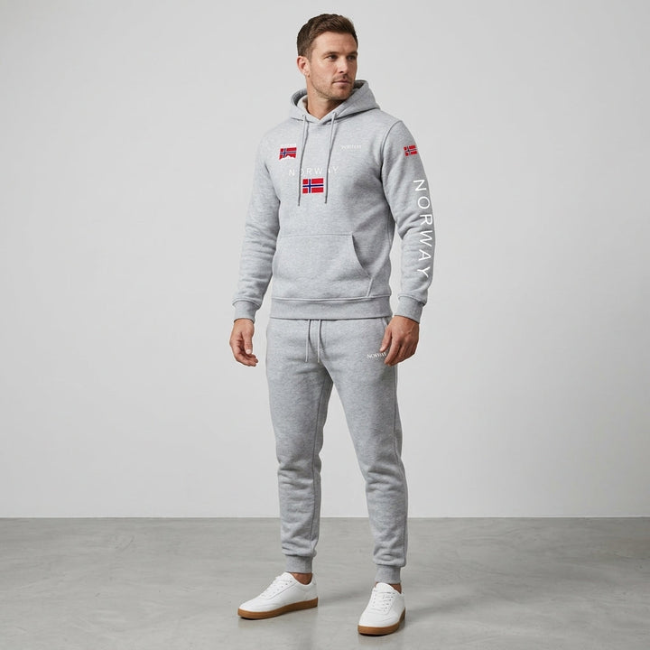Men’s Hoodie Norway Tracksuit Set Casual Sweatshirt Jogger Pants Outfit
