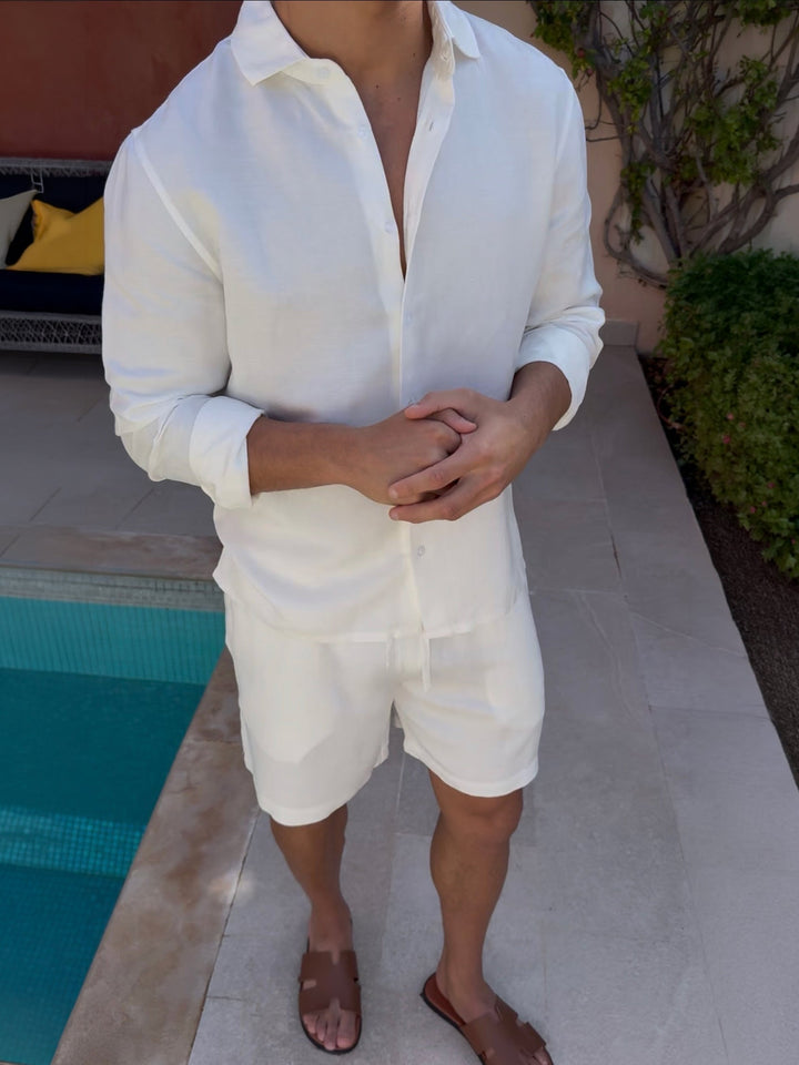 Men’s Casual Long Sleeve Shirt Button Collar Everyday Summer Top