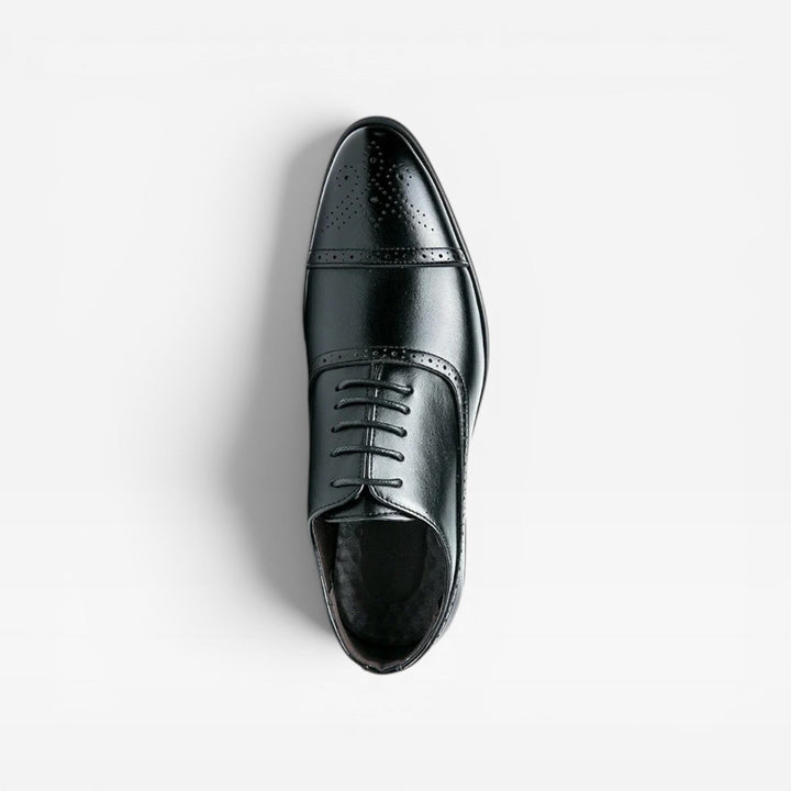 Men's Brogue Oxford Shoes – Classic Leather Lace Up Cap Toe Dress Shoes