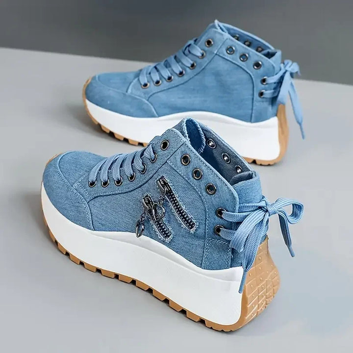 Women’s Platform Sneakers Lace Up Casual Walking Shoes