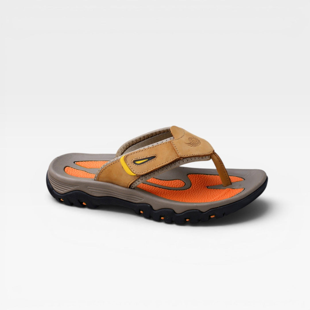 Men's Cowhide Leather Toe Post Sandals – Cushioned Comfort Sandals