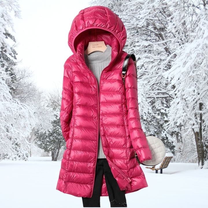Women’s Long Puffer Jacket Casual Hooded Winter Outerwear