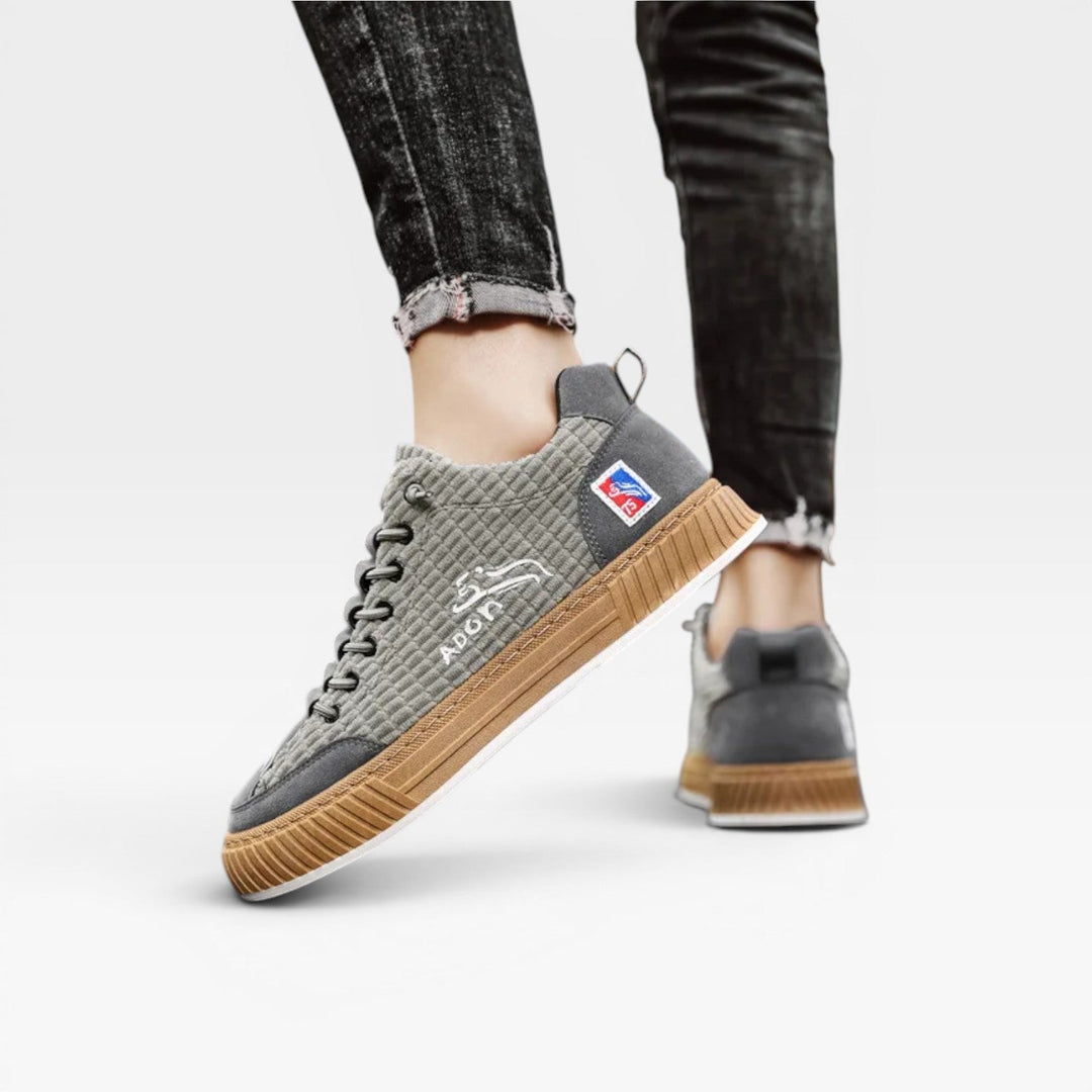 Men's Casual Textured Sneakers – Lace Up Low Top Skate Style Trainers for Everyday Wear