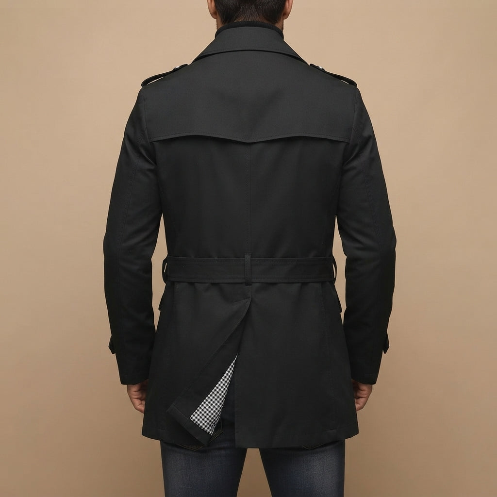 Men’s Trench Coat Casual Long Jacket Business Outerwear