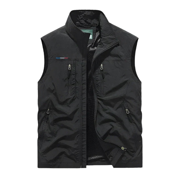 Men’s Outdoor Vest Hiking Travel Lightweight Utility Zipper Pockets Jacket