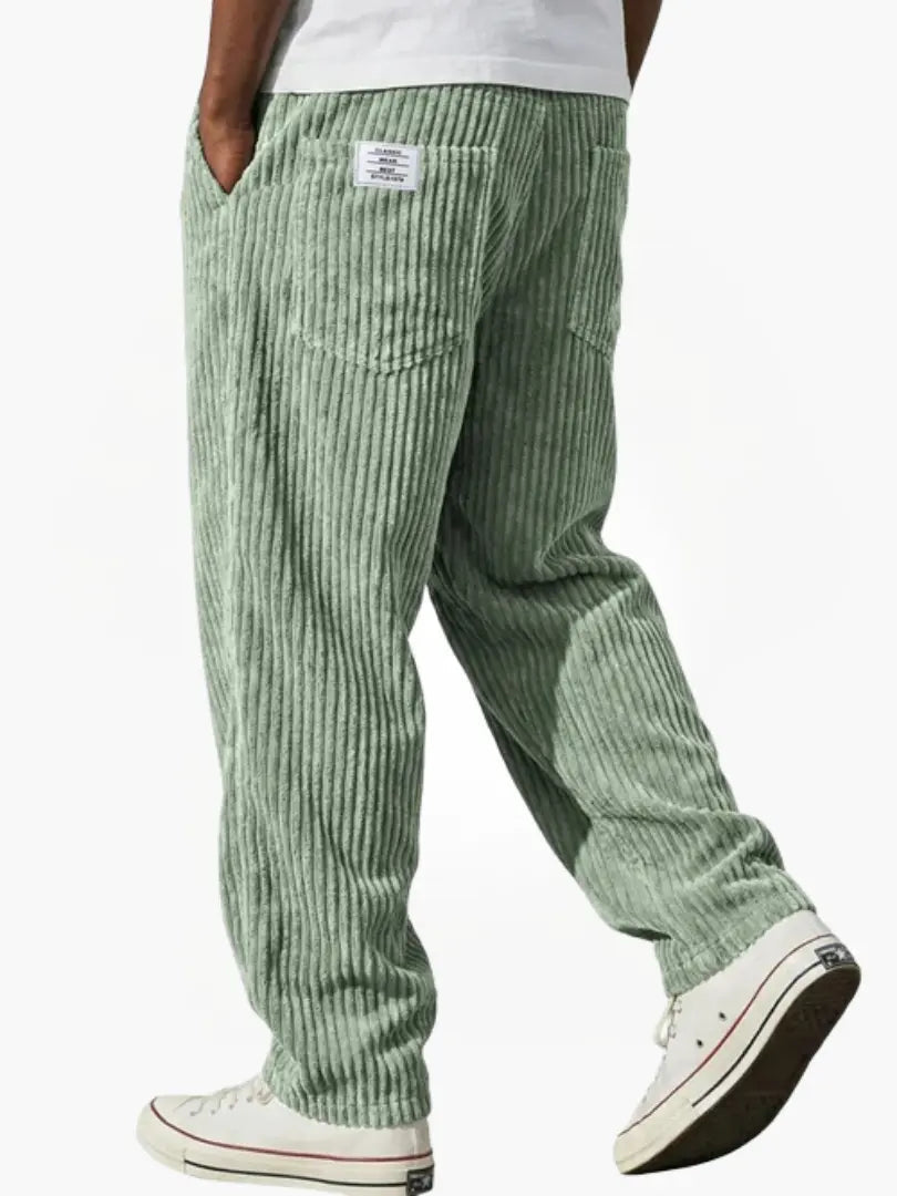 Men’s Casual Stripe Pants Relaxed Fit Drawstring Waist Everyday Trousers