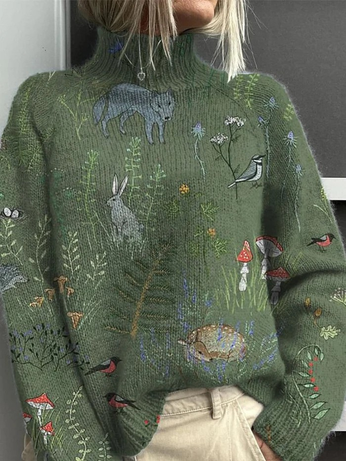 Women's Turtleneck Sweater Relaxed Fit