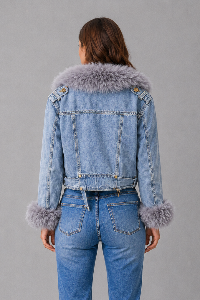 Women’s Faux Fur Zip Jacket – Plush Collared Winter Coat