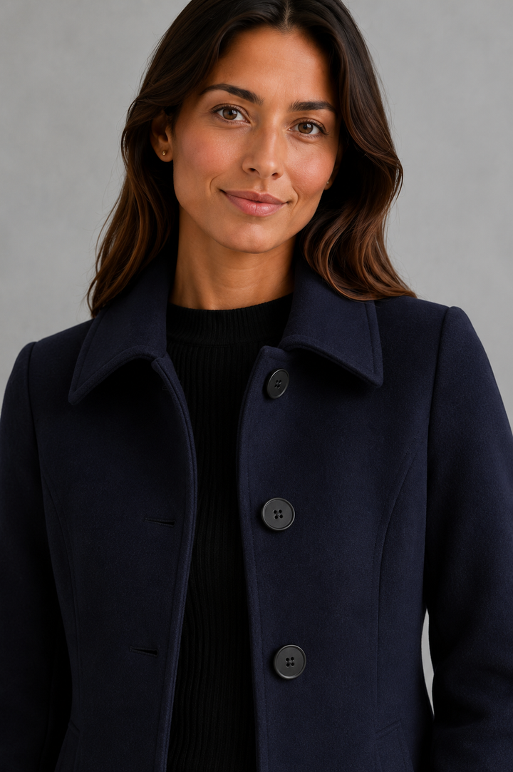 Women’s Fit & Flare Trench Coat – Tailored Button Front Jacket