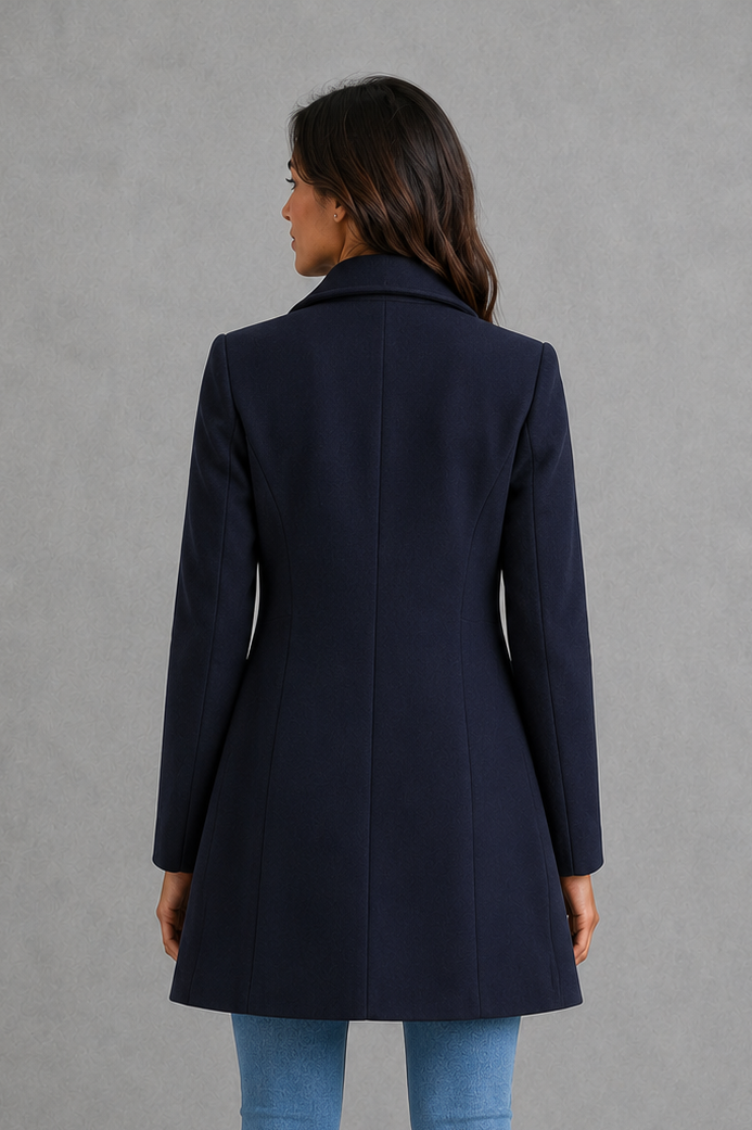 Women’s Fit & Flare Trench Coat – Tailored Button Front Jacket