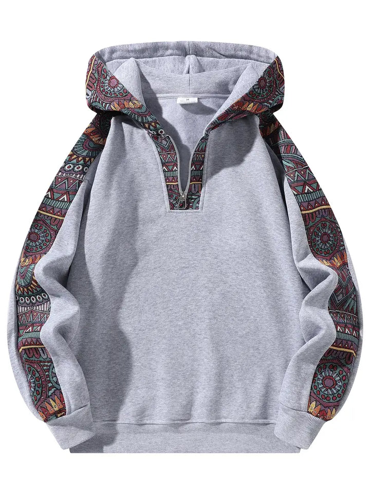 Unisex Hooded Sweatshirt Half Zip Casual Streetwear Pullover Top