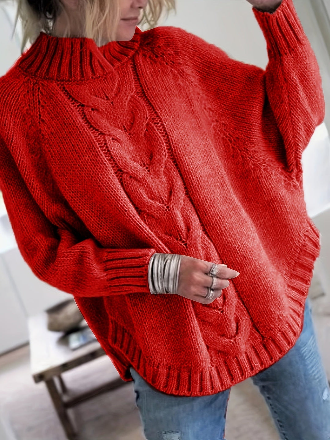 Gwendolyn | Cable-Knit High-Neck Sweater