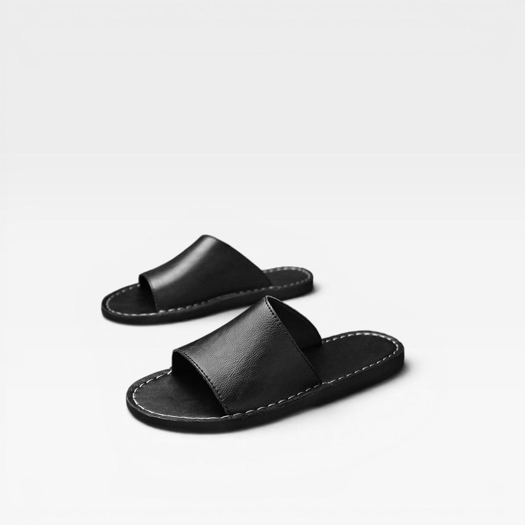 Men's Cow Suede Slide Sandals – Handstitched Slip On for Everyday Comfort