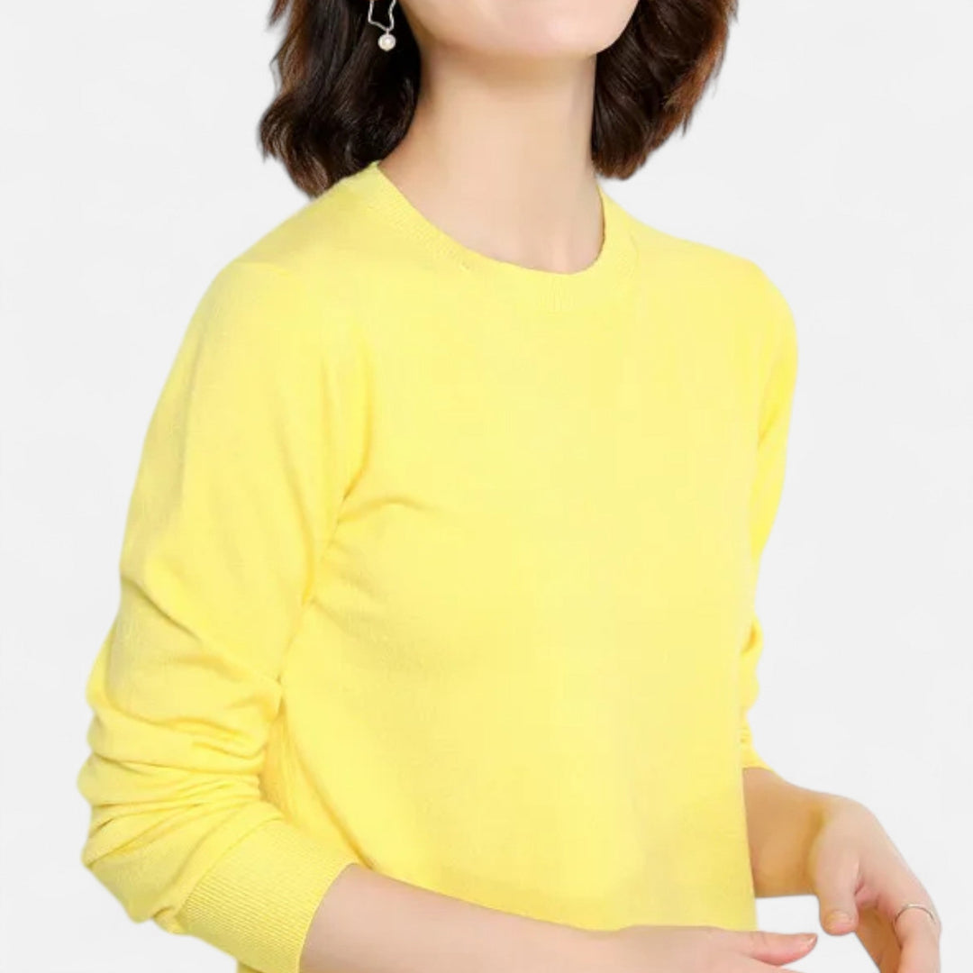 Joneex | Women’s Merino Wool Sweater – Timeless O-Neck Elegance