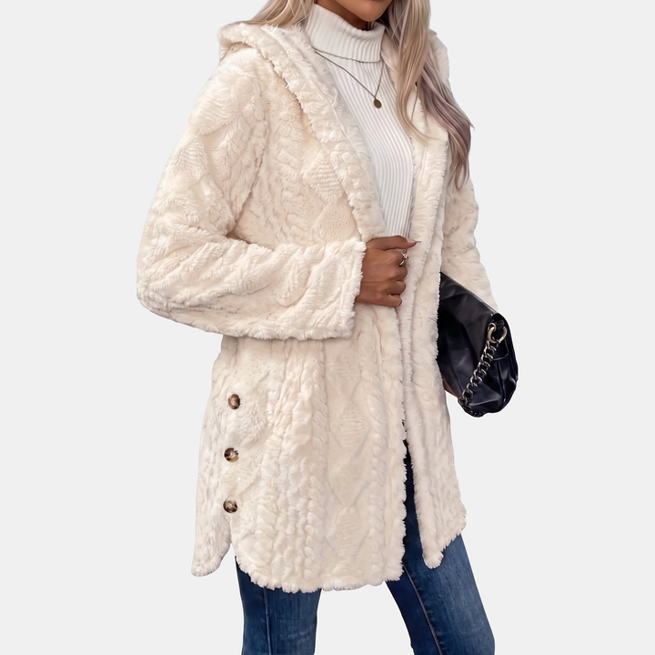 Women's Button Oversized Cardigan, Teddy Fleece Long Sleeves