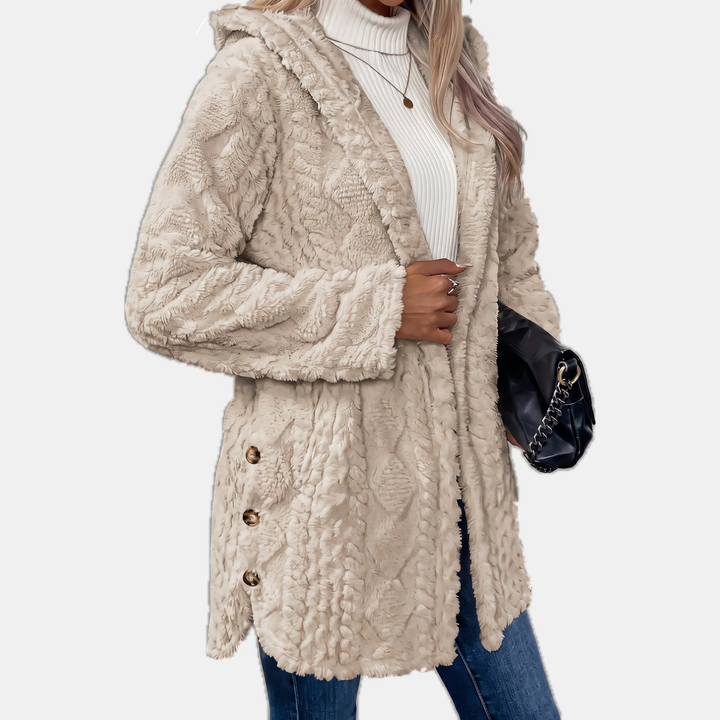 Women's Button Oversized Cardigan, Teddy Fleece Long Sleeves