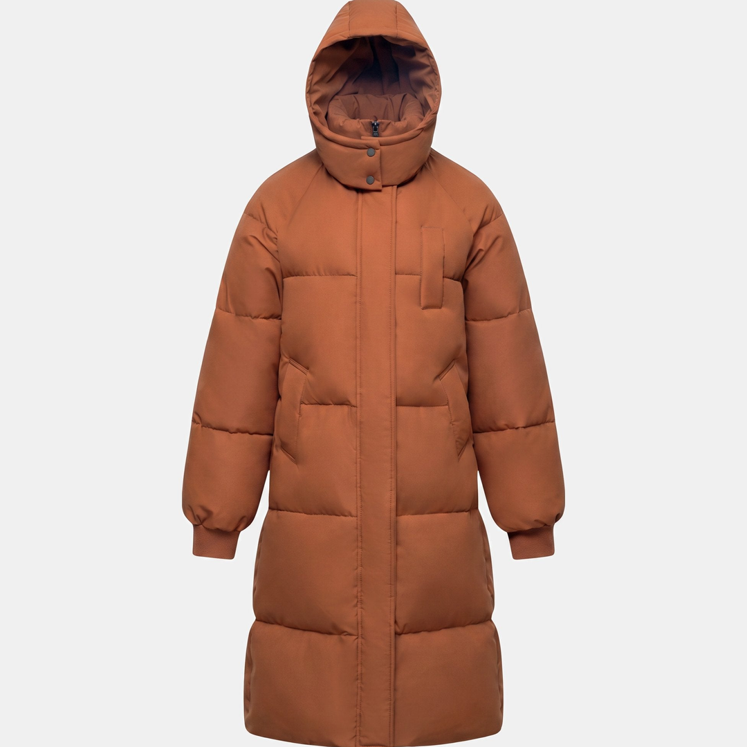 Women's Quilted Puffer Jacket, Snap Buttons Hooded Collar