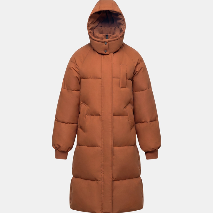 Women's Quilted Puffer Jacket, Snap Buttons Hooded Collar