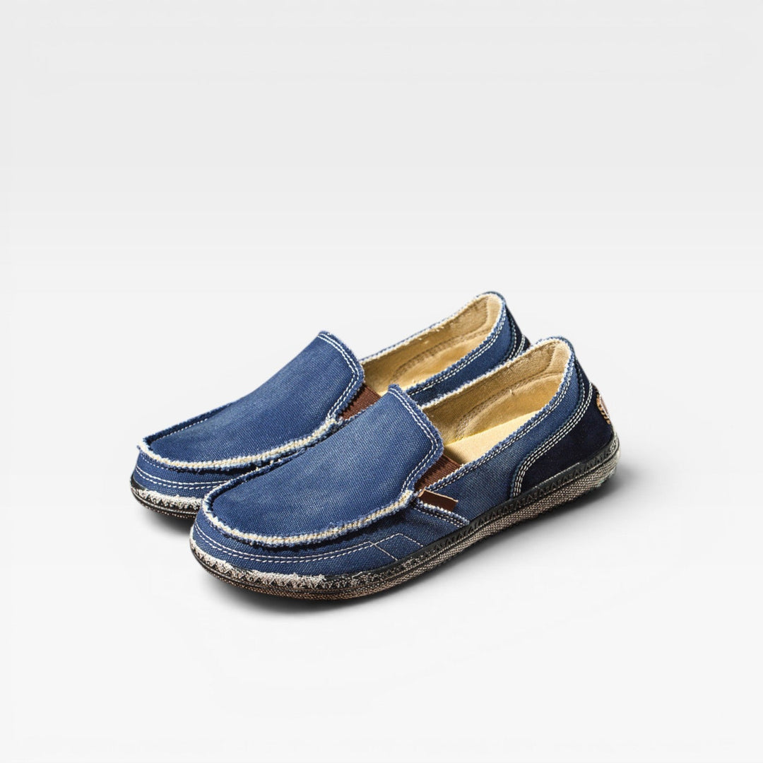 Men's Canvas Slip On Loafers – Casual Comfort Distressed Moccasin Shoes for Everyday Wear