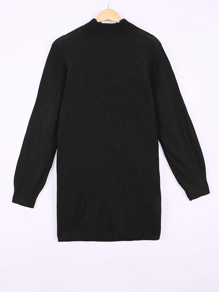 Verity | Cosy Half-Turtleneck Ribbed Dress