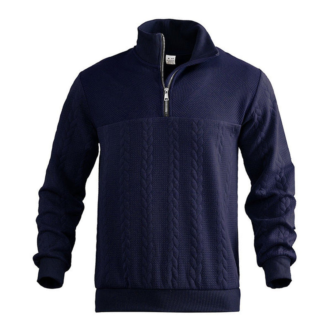 Cable Knit Quarter-Zip Jumper for Men