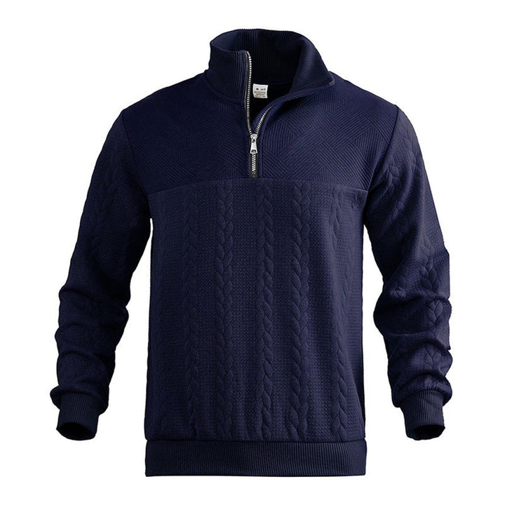 Cable Knit Quarter-Zip Jumper for Men