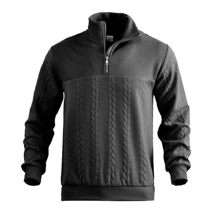Cable Knit Quarter-Zip Jumper for Men