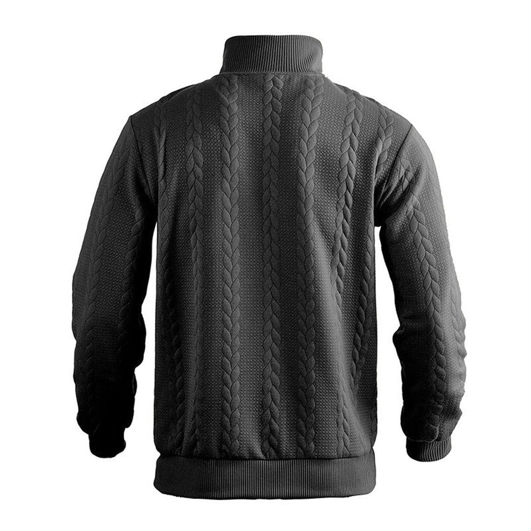 Cable Knit Quarter-Zip Jumper for Men