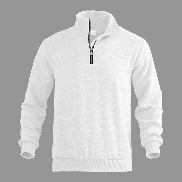 Cable Knit Quarter-Zip Jumper for Men