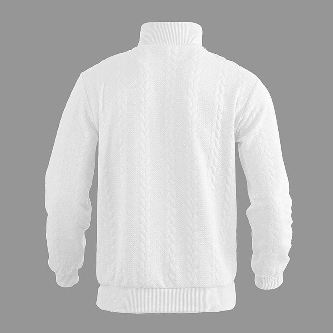 Cable Knit Quarter-Zip Jumper for Men