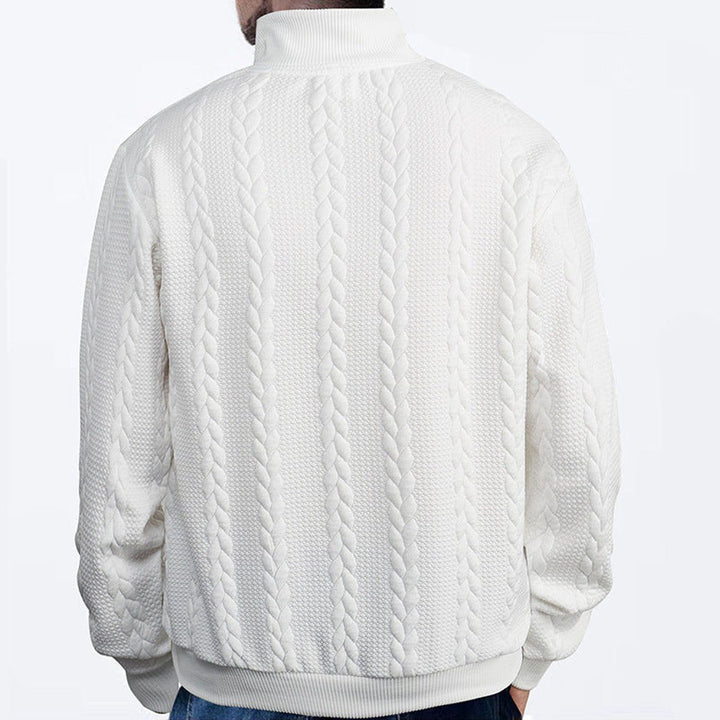 Cable Knit Quarter-Zip Jumper for Men