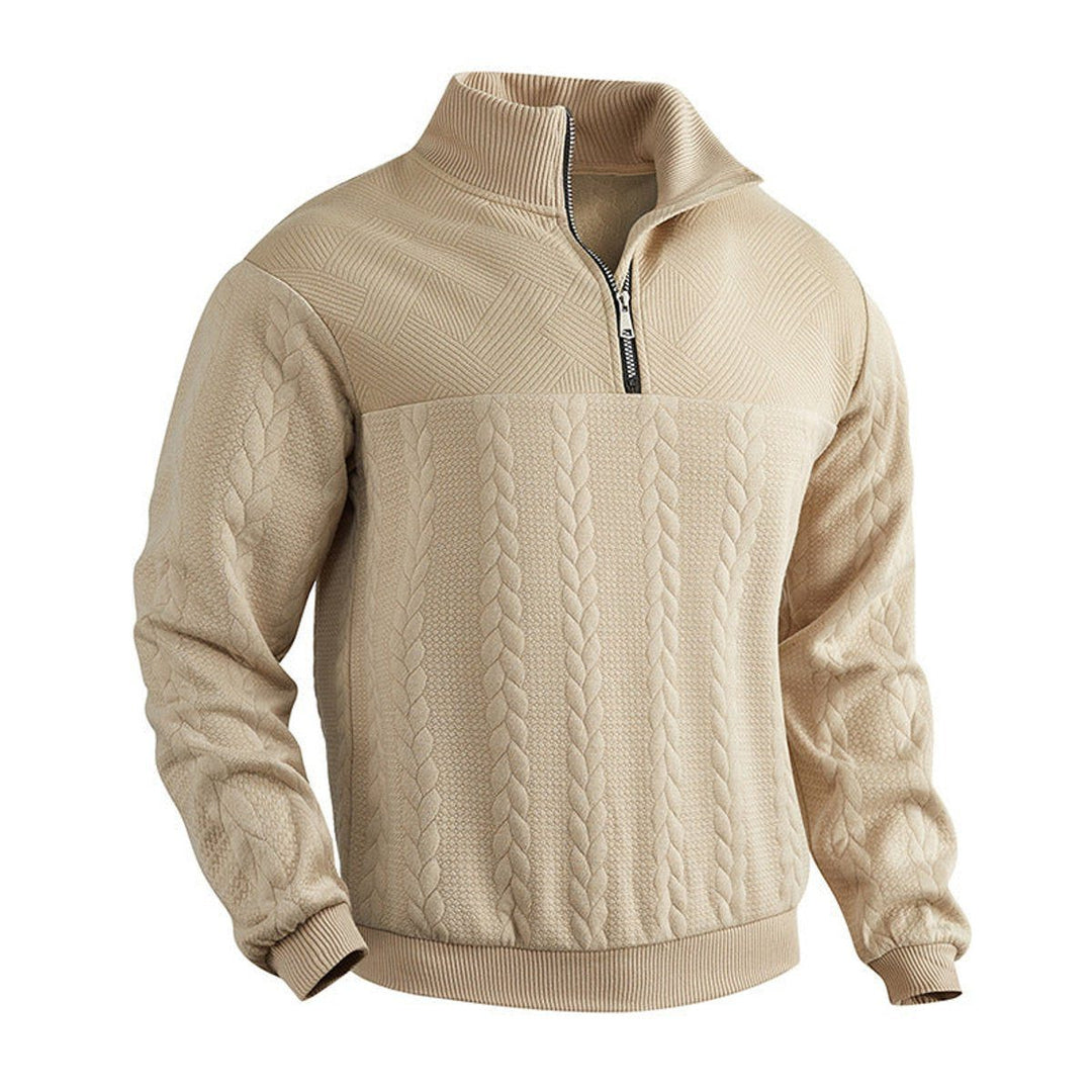 Cable Knit Quarter-Zip Jumper for Men
