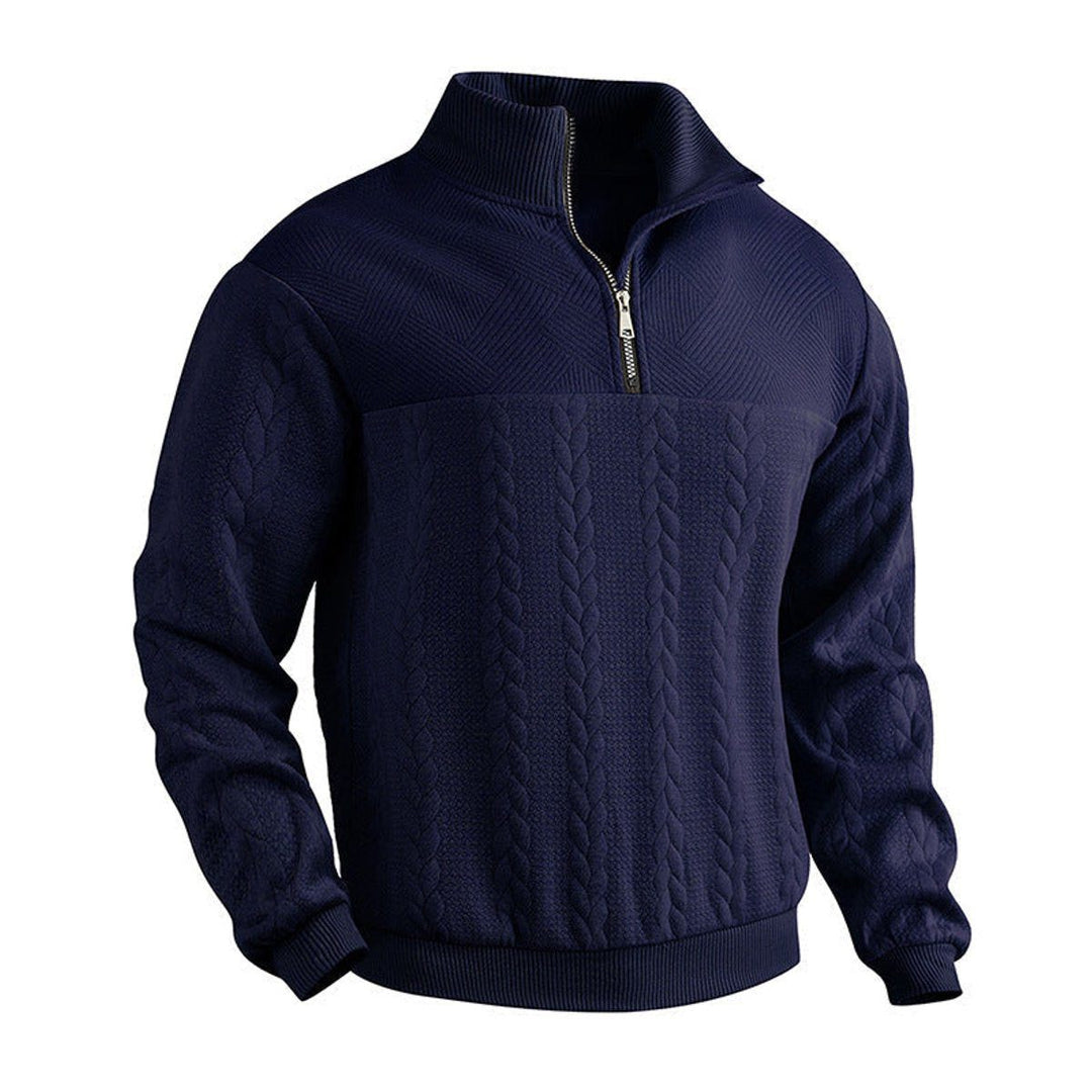 Cable Knit Quarter-Zip Jumper for Men