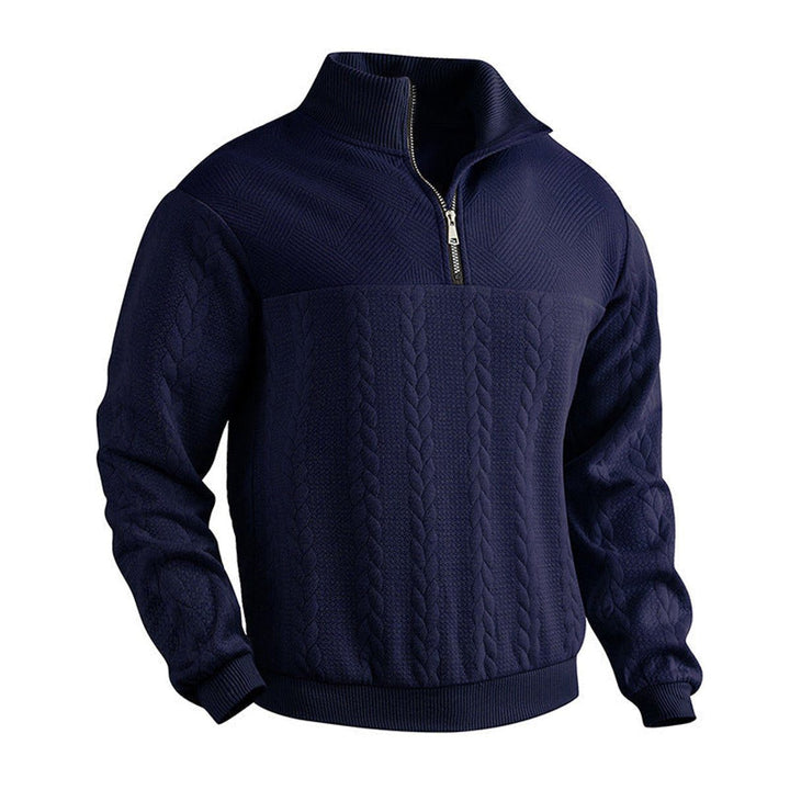 Cable Knit Quarter-Zip Jumper for Men