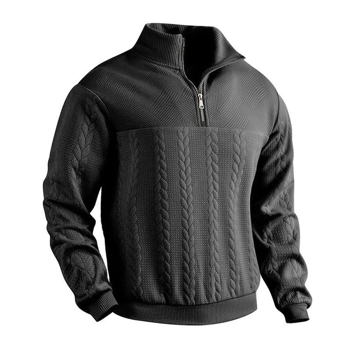 Cable Knit Quarter-Zip Jumper for Men