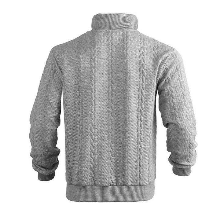 Cable Knit Quarter-Zip Jumper for Men