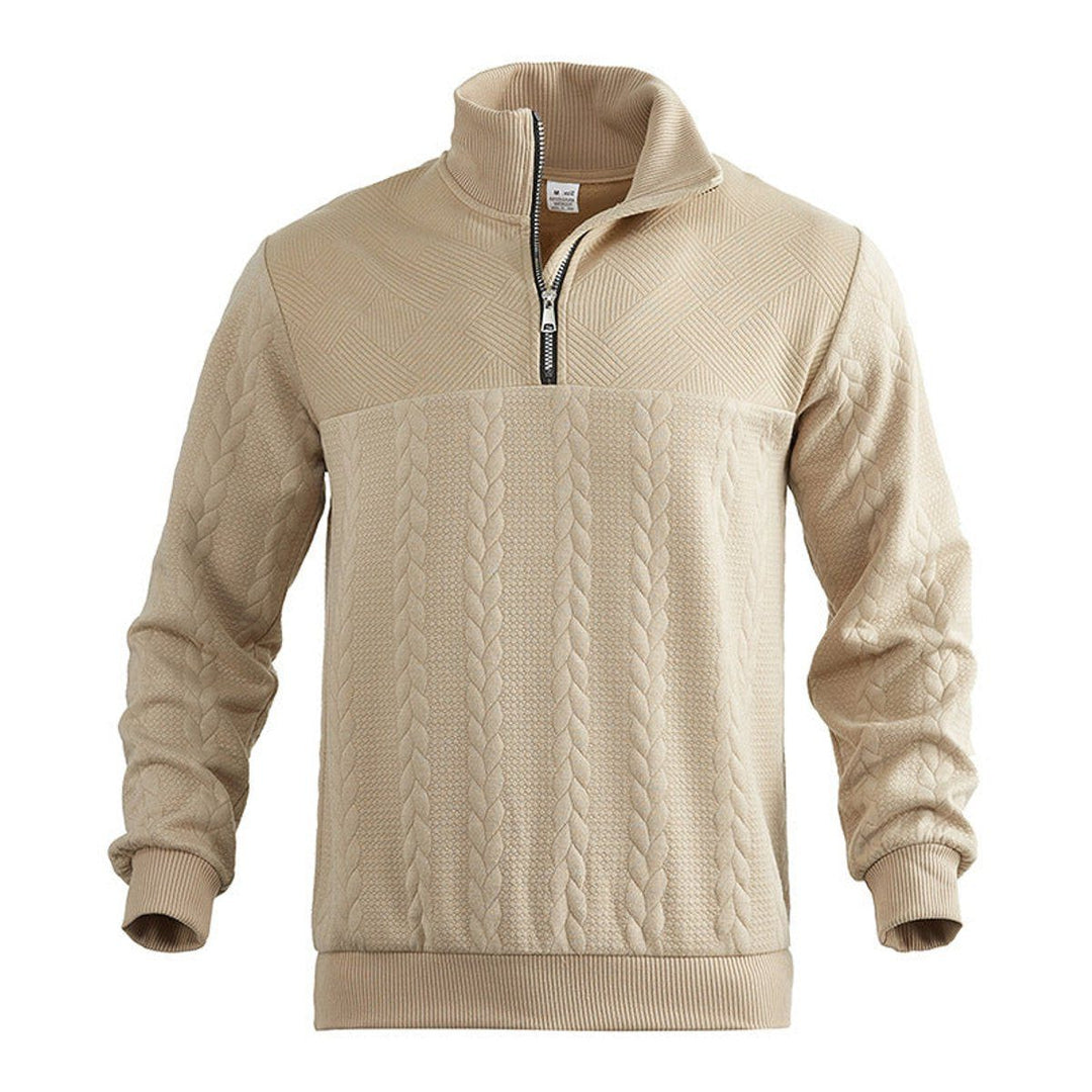 Cable Knit Quarter-Zip Jumper for Men