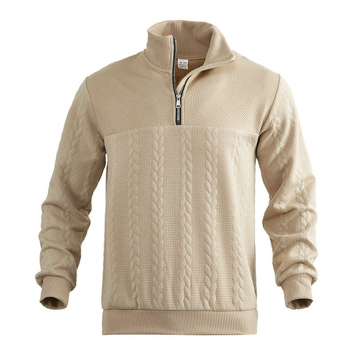 Cable Knit Quarter-Zip Jumper for Men
